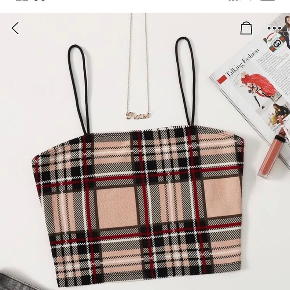 SHEIN tartan crop cami - Picture 1 of 2